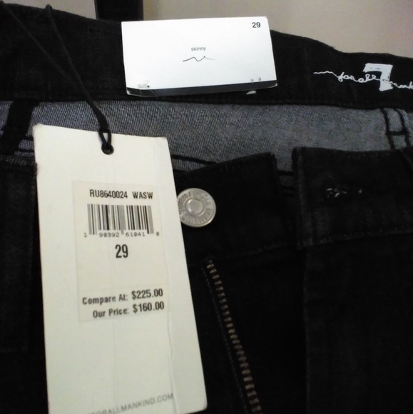 New 7 for all mankind Women's, sz 29, Skinny, blk, high waist ankle Gwenevere, - Picture 4 of 4